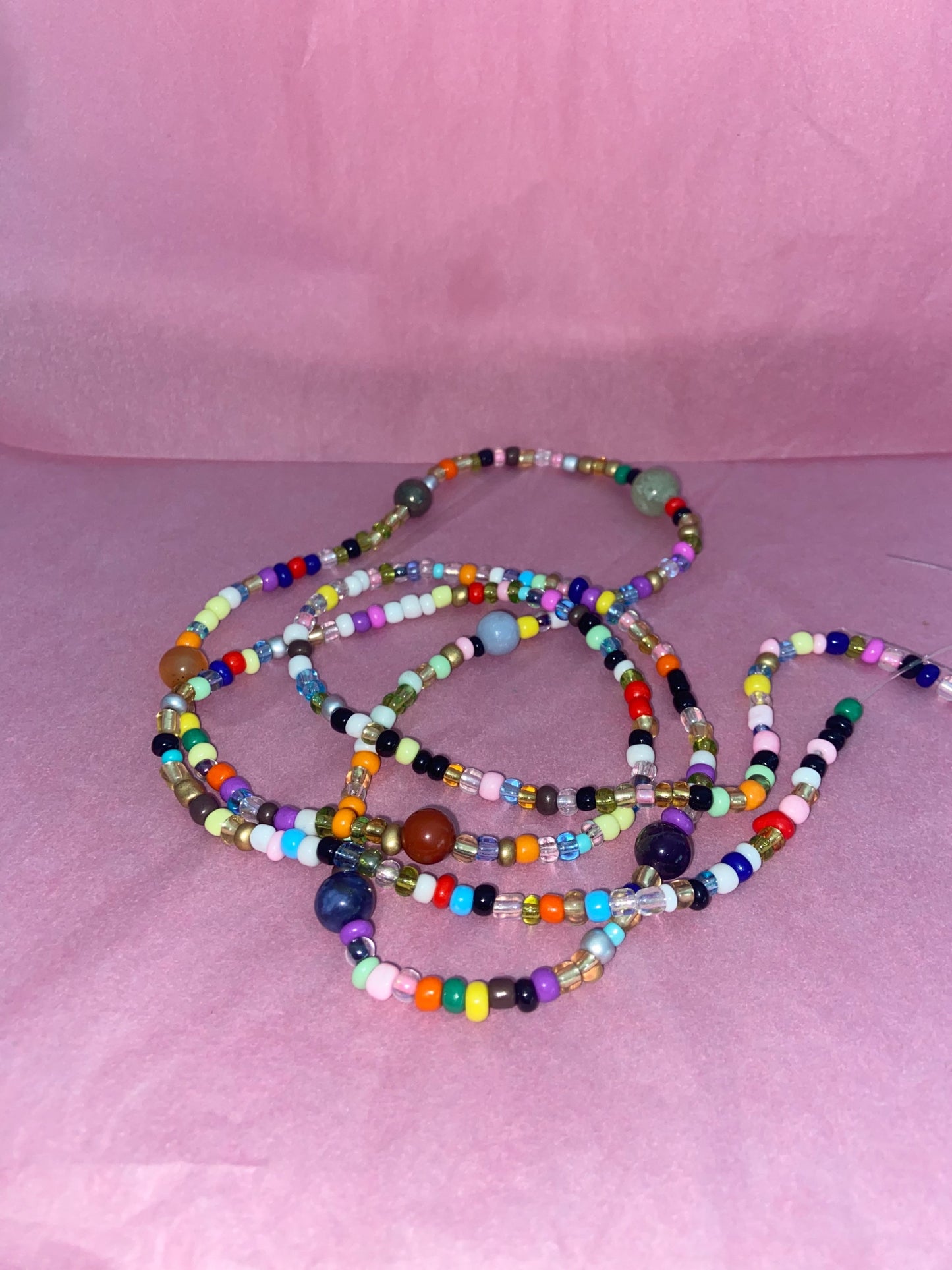 Charged /Energized Multi colored Chakra Strand waist beads image 0