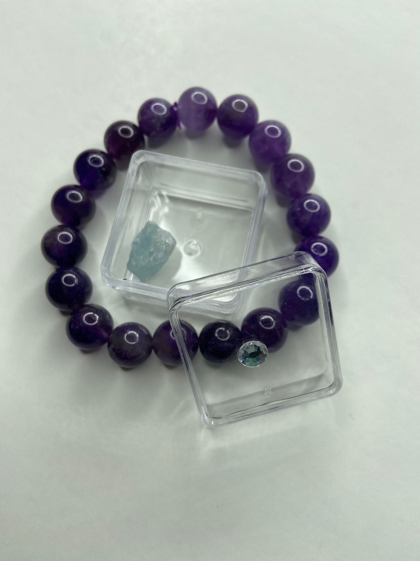 Crystal-Quartz Charged/Energized Amethyst bracelet image 0