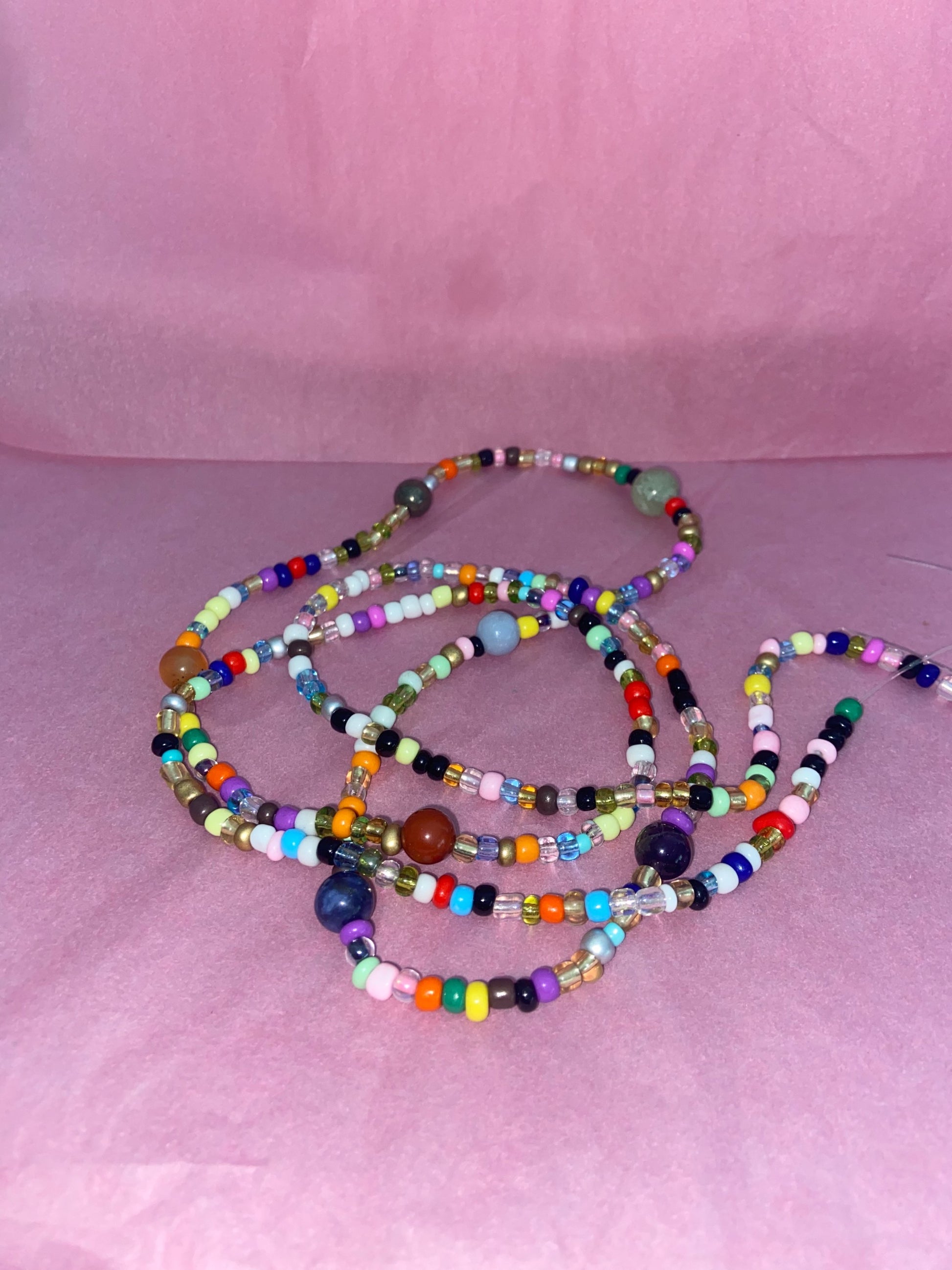 Charged /Energized Multi colored  Chakra Strand waist beads image 0